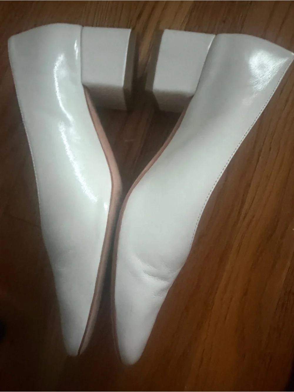Elegant Cream Block Heel Pumps - Minimalist Women's Shoes
